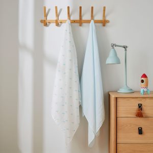 Bamboo Cotton Muslin Swaddle Blankets – 2 pack